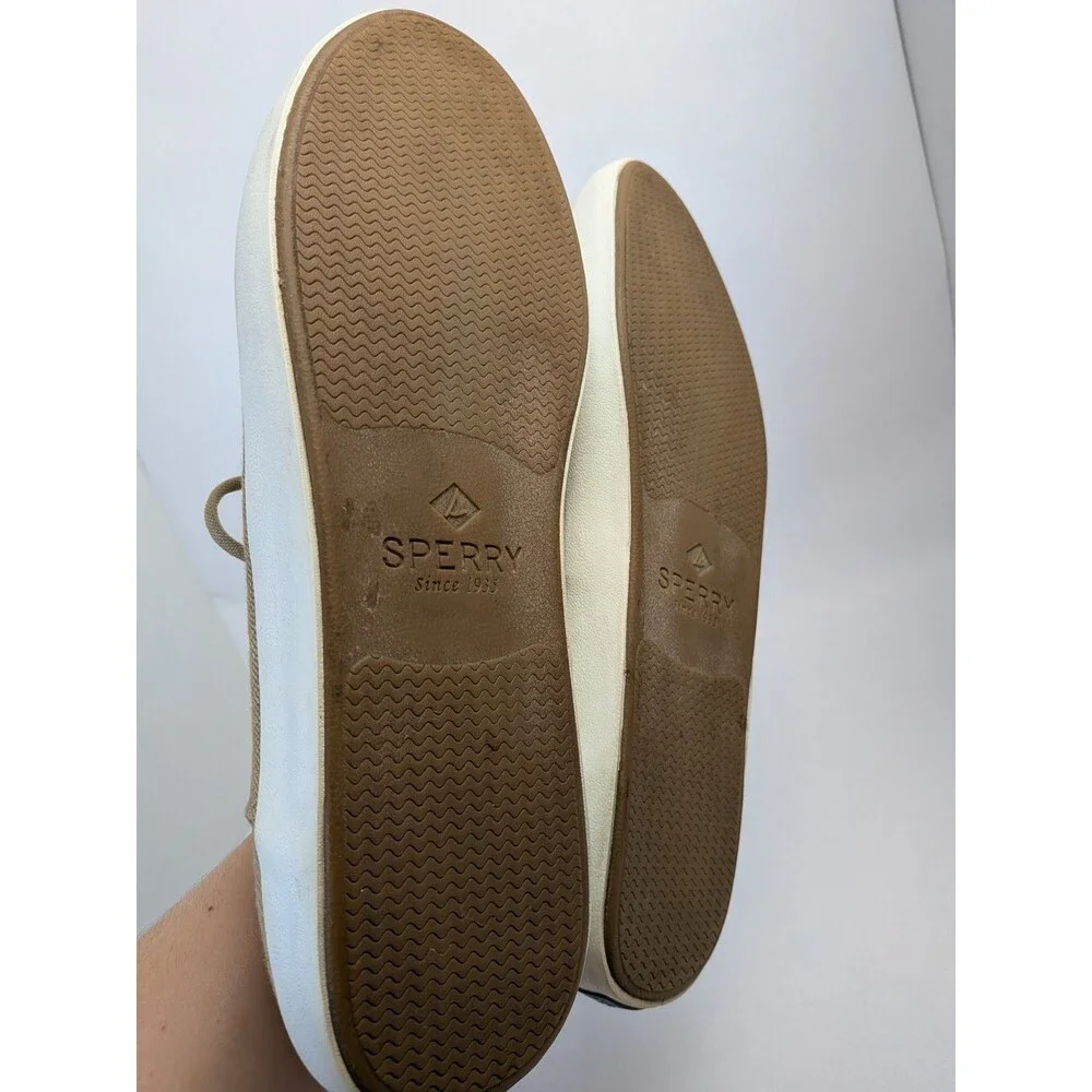 Sperry Shoes Men's Size 13 Bahama Boat Hybrid Slip On Baja Linen Beige Canvas